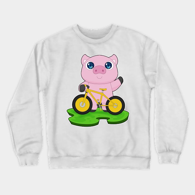 Pig Bicycle Crewneck Sweatshirt by Markus Schnabel
